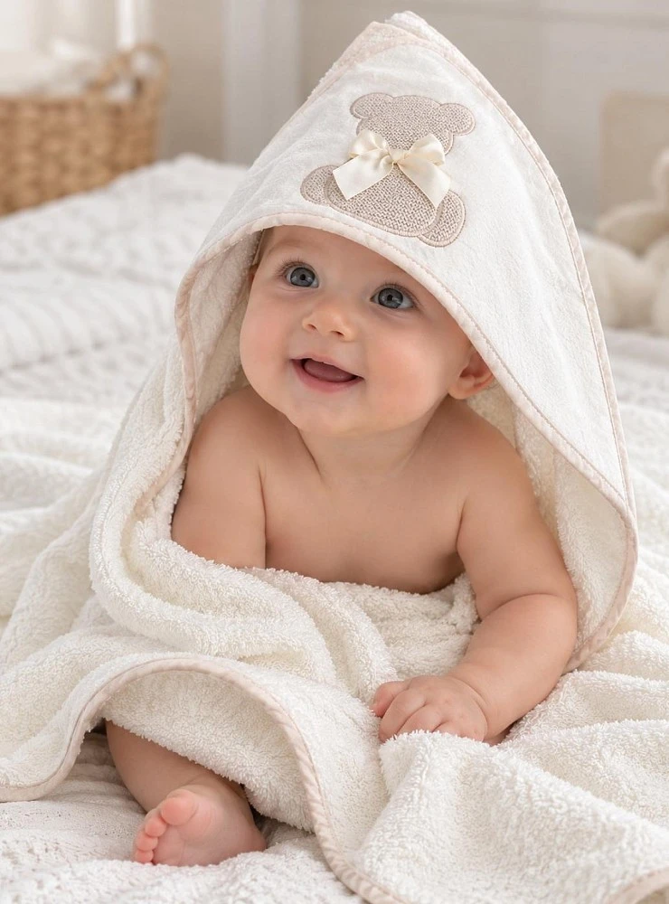 100% Cotton Hooded Baby Bath Towel | 100x100 cm
