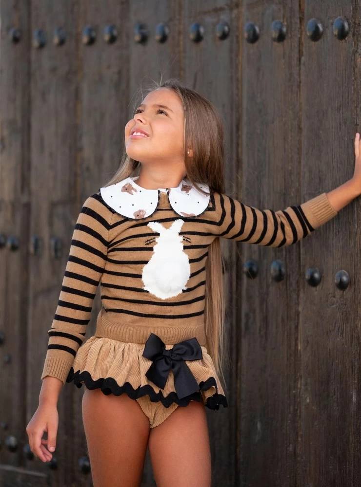 3-piece set for girls from the Rabbit collection by Mon Petit Bonbon