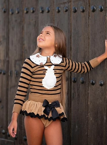 3-piece set for girls from the Rabbit collection by Mon Petit Bonbon