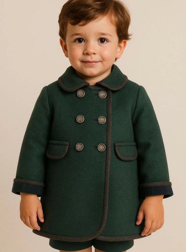 Abrigo Austriaca para niño color verde botella