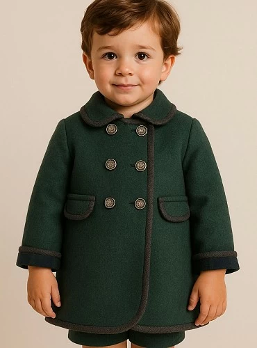 Abrigo Austriaca para niño color verde botella