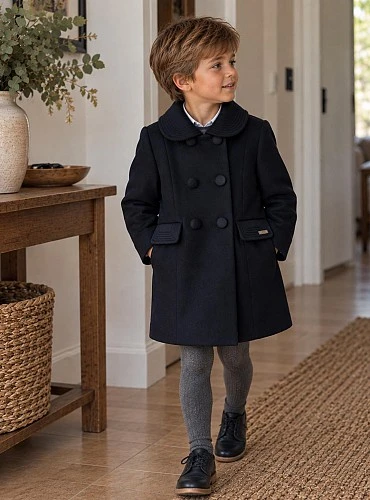 Abrigo clásico inglés unisex arena y marino