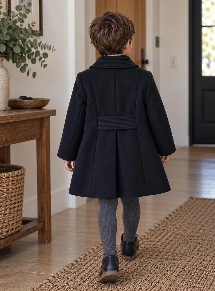 Abrigo clásico inglés unisex arena y marino