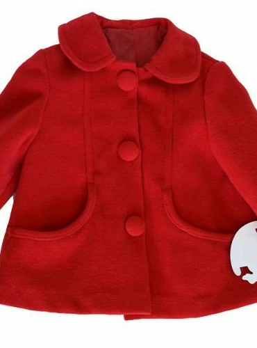 Abrigo corto tipo chaquetón de paño rojo talla 1 año