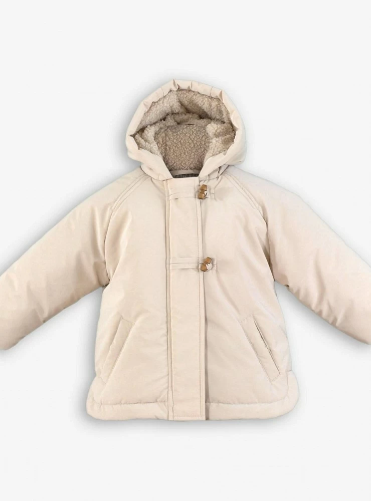 Abrigo engomado para niño color beige