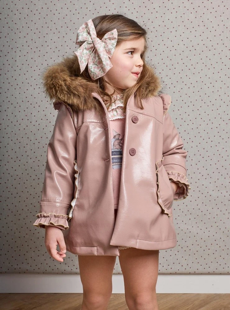 Abrigo niña charol con pelo desmontable – La Martinica