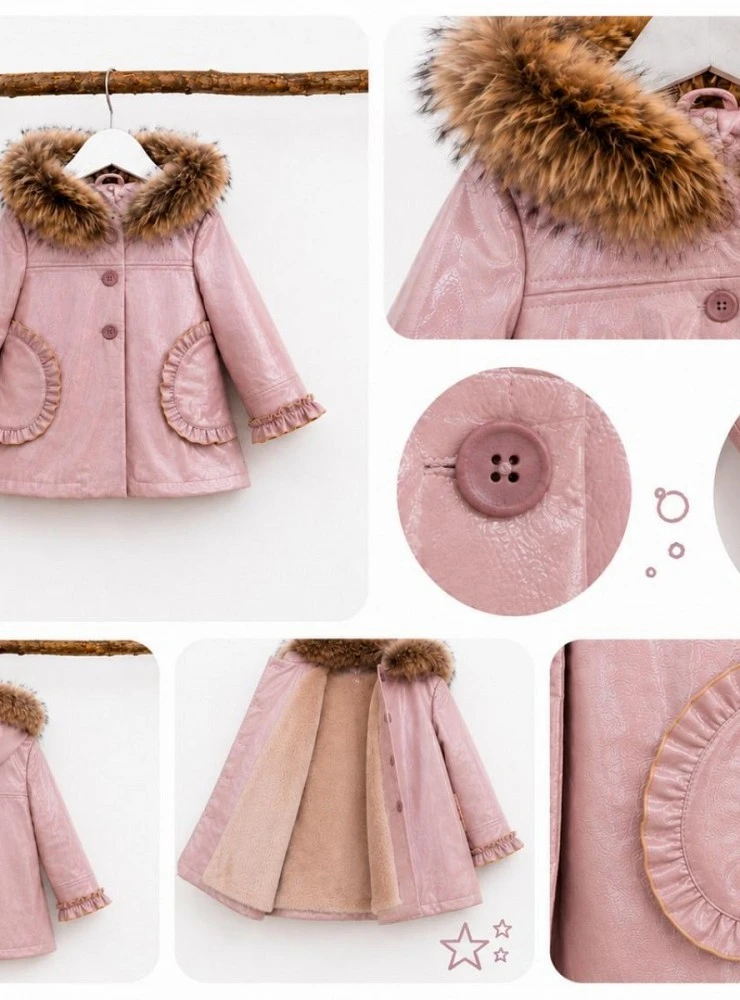 Abrigo niña charol con pelo desmontable – La Martinica