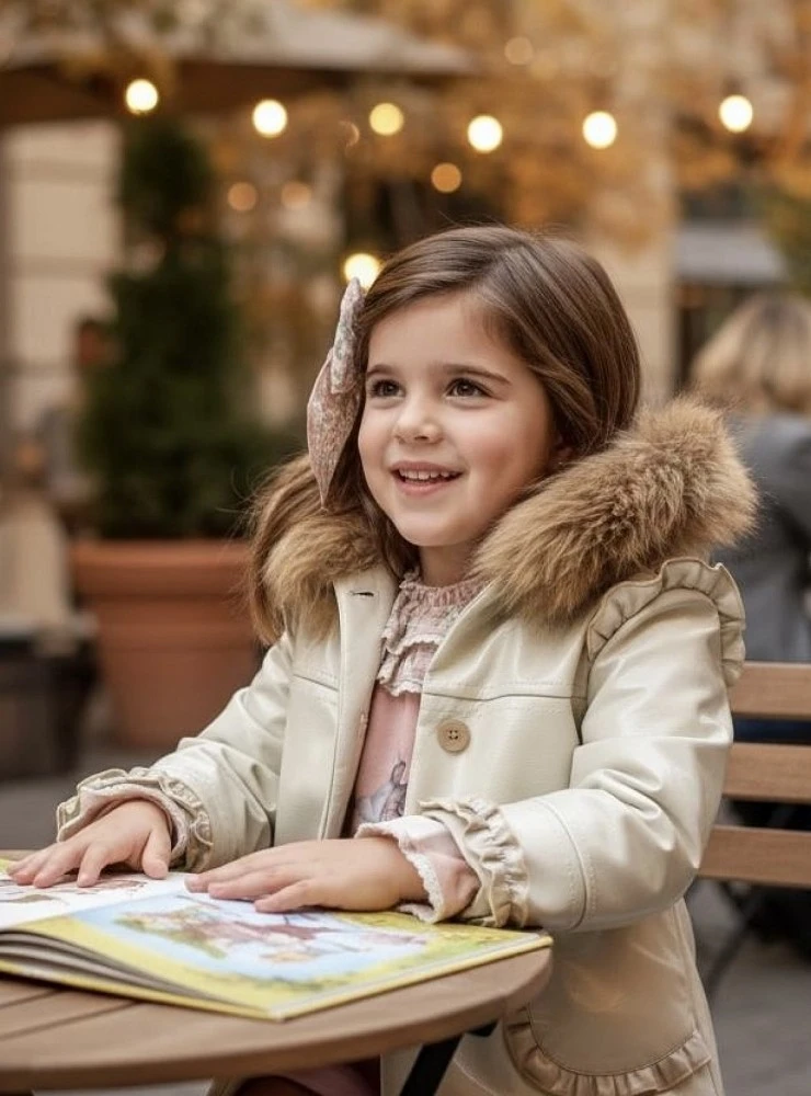 Abrigo niña charol con pelo desmontable – La Martinica
