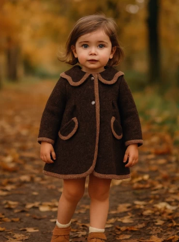 Abrigo para niña tipo Austriaca marrón de Foque