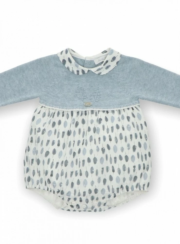 Adriatic Collection knit and fabric romper for boy