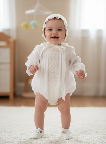 Alba collection linen romper and bonnet set