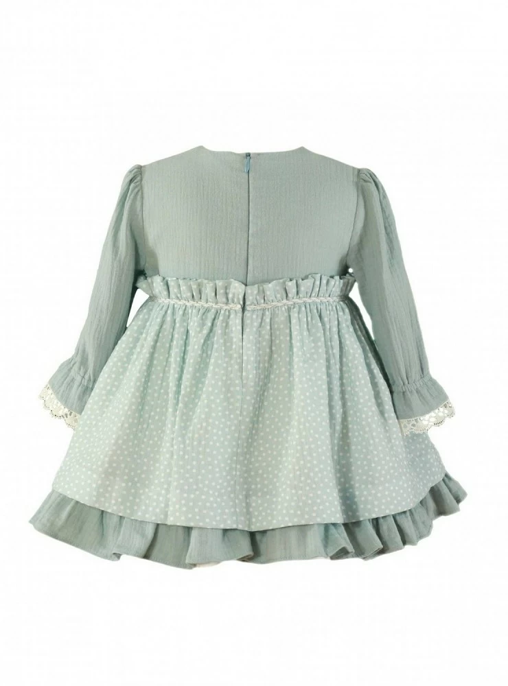 Aqua green muslin dress