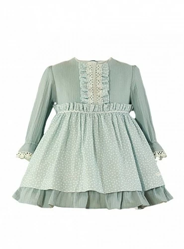 Aqua green muslin dress