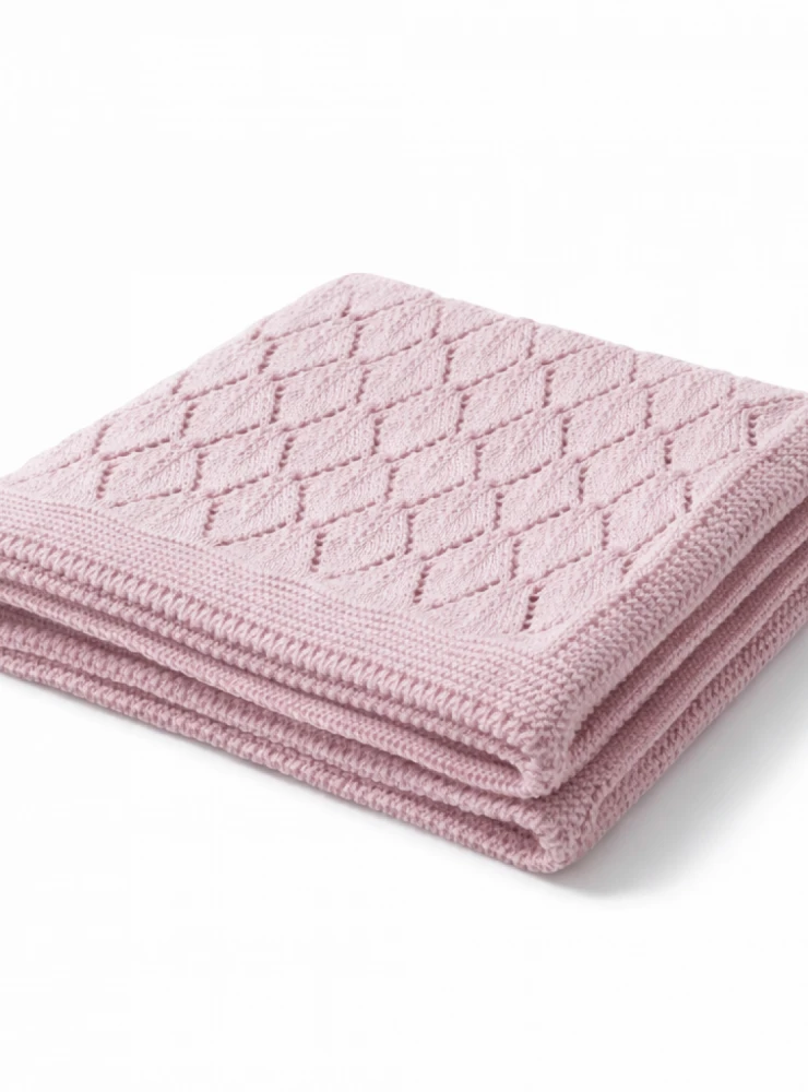 Baby blanket for first outfits in summer knit. Two colors