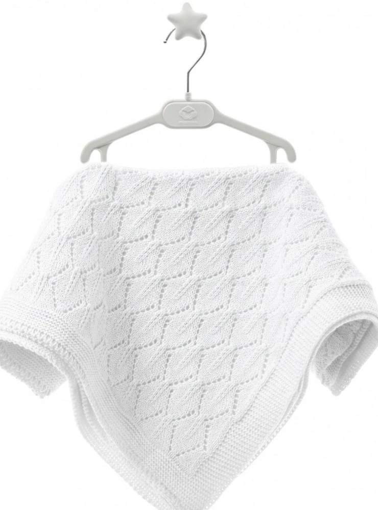 Baby blanket for first outfits in summer knit. Two colors