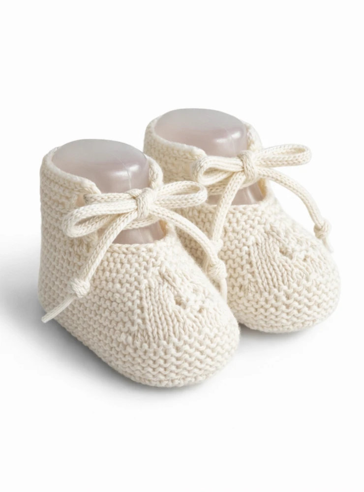 Baby booties in 100% cotton knit, 4 colors