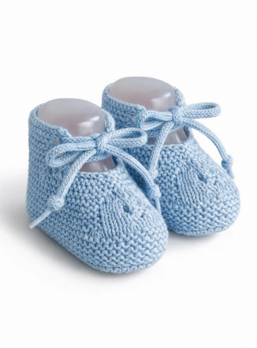 Baby booties in 100% cotton knit, 4 colors