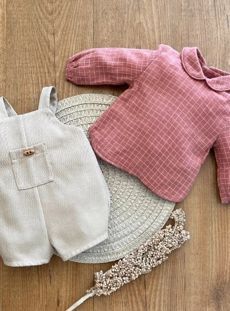 Baby boy overalls and blouse set Daisy collection