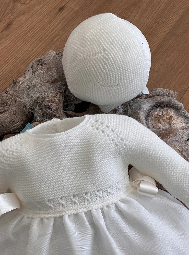 Baby christening outfit with bloomers and bonnet, Lula collection