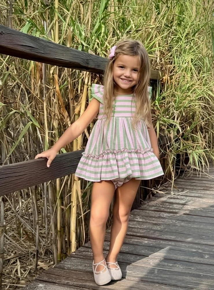 Baby dress and bloomer set from the watermelon collection