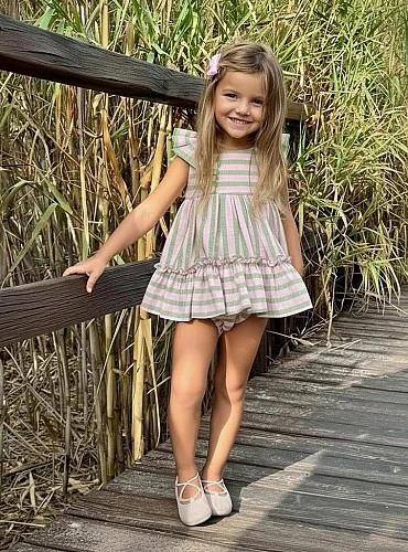 Baby dress and bloomer set from the watermelon collection