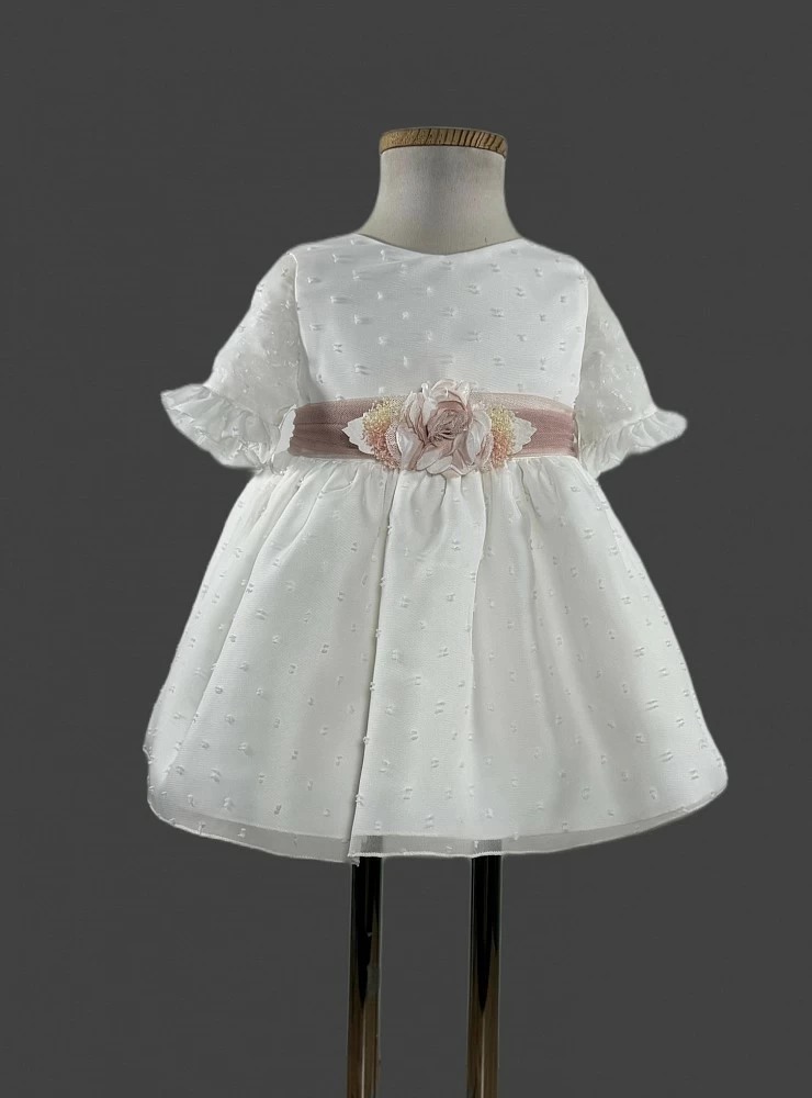 Baby dress in tulle plumeti in three colors. Nymph Collection