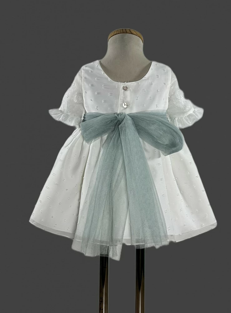 Baby dress in tulle plumeti in three colors. Nymph Collection