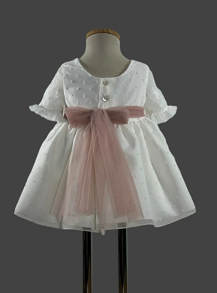 Baby dress in tulle plumeti in three colors. Nymph Collection