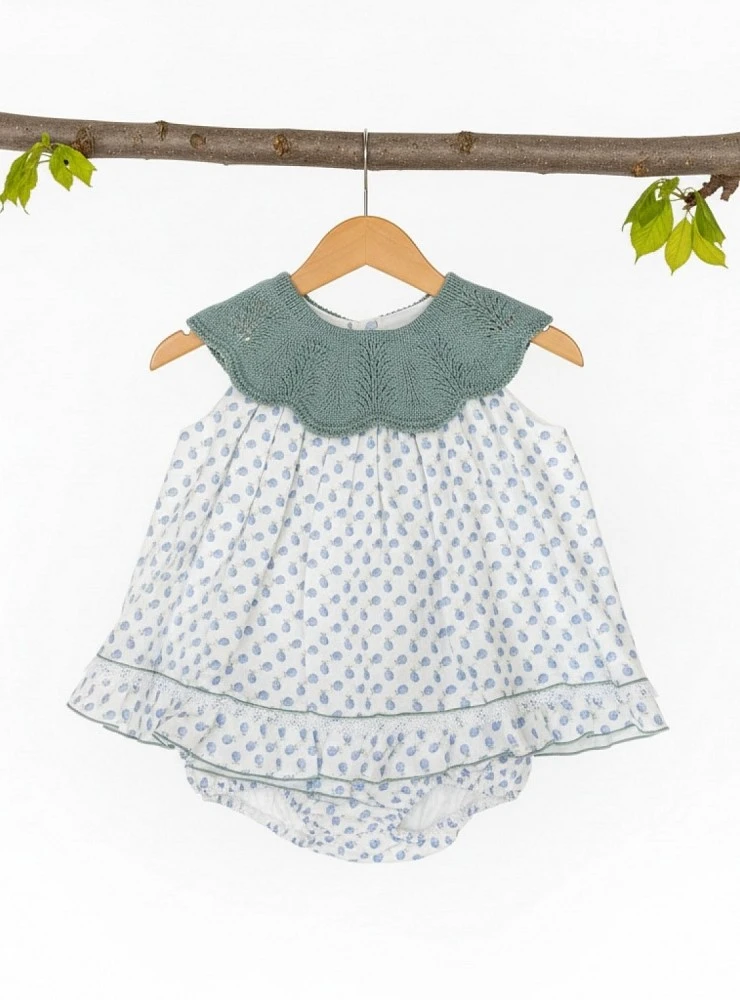 Baby dress with bloomers and jacket. Zarzamora Collection