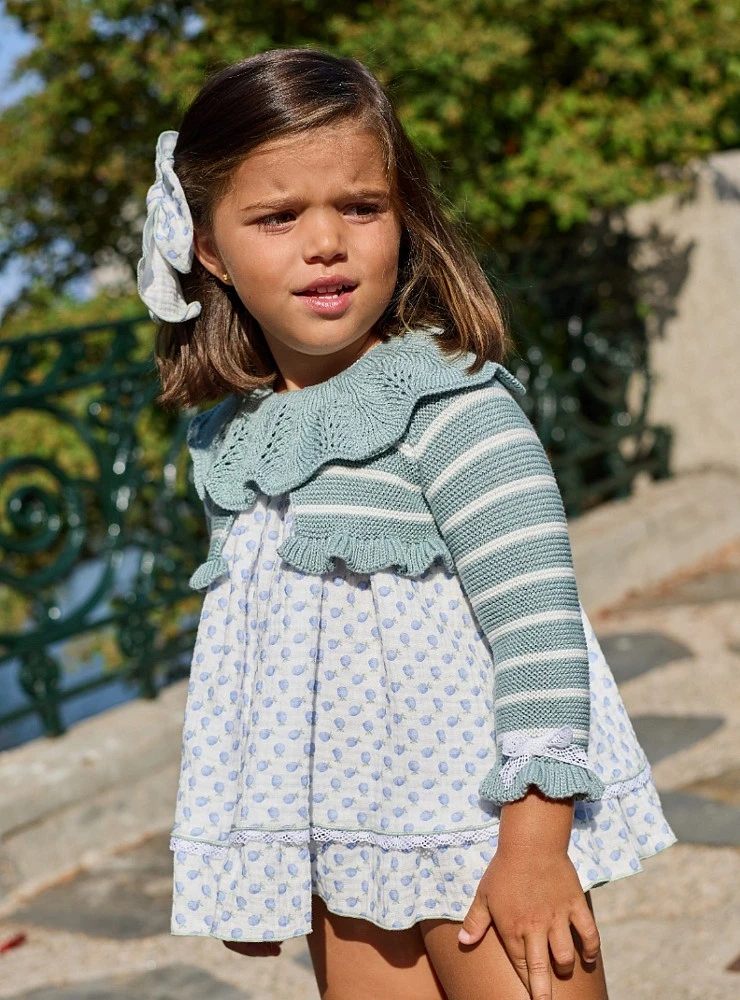 Baby dress with bloomers and jacket. Zarzamora Collection
