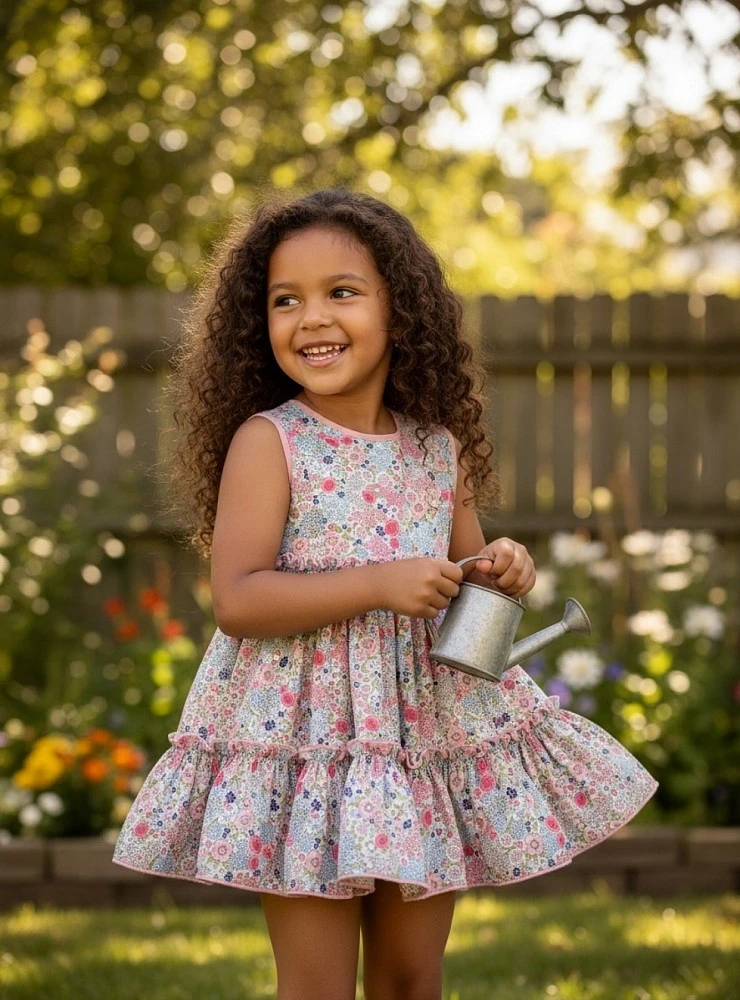 Baby dress with bloomers and sweater, Fauna Collection
