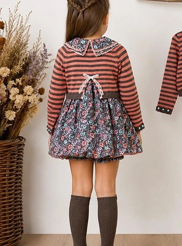 Baby dress with bloomers and sweater, Lolittos Nectarine Collection