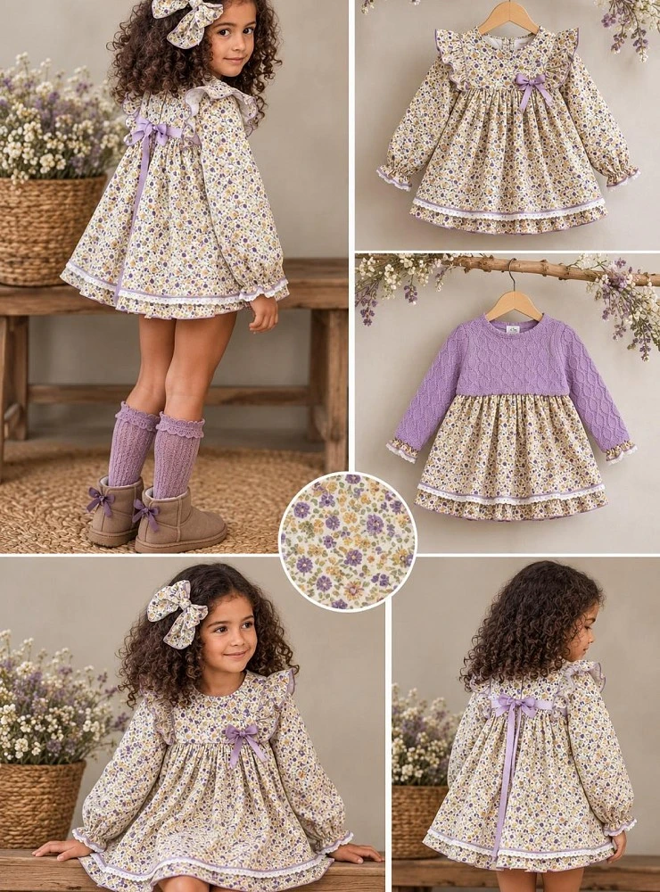 Baby dress with bloomers and sweater. Lolittos Sprout Collection