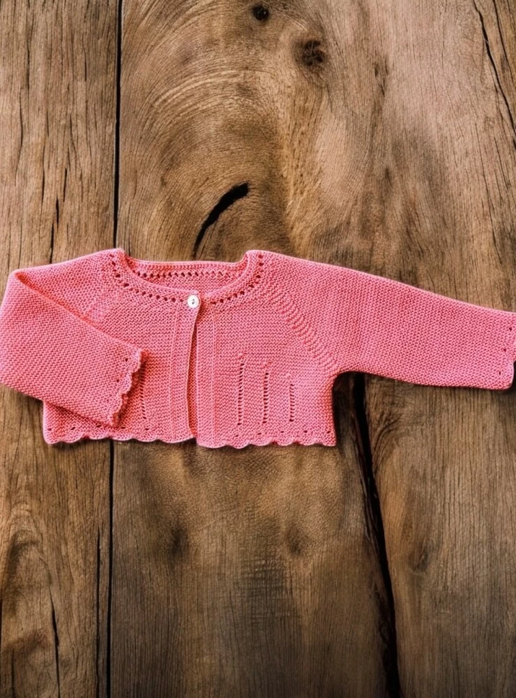 Baby girl jacket in tangerine color