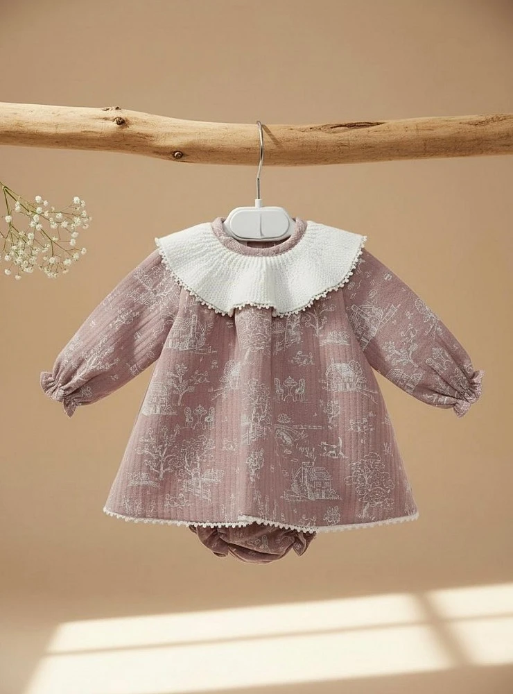 Baby girl outfit with romper and bloomers | Freya Collection
