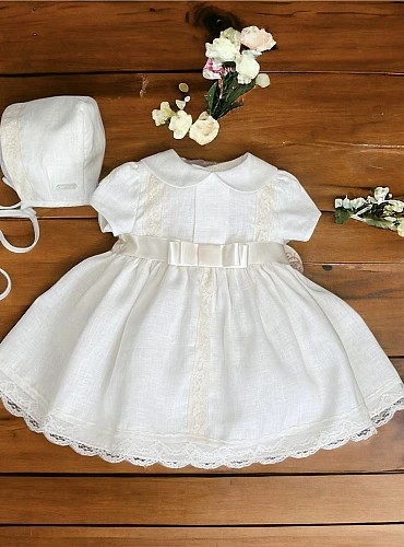 Baby Girl's Linen Dress with Hood - Sweet Collection