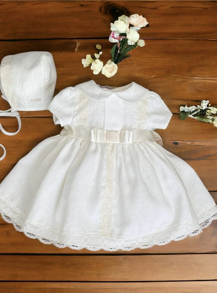 Baby Girl's Linen Dress with Hood - Sweet Collection