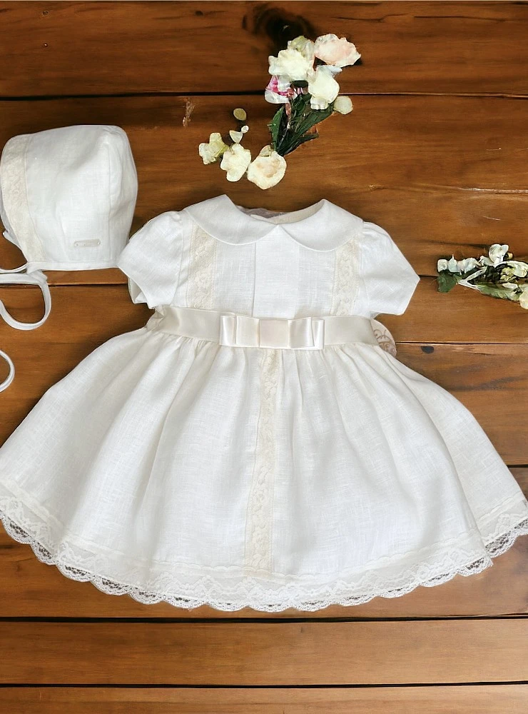 Baby Girl's Linen Dress with Hood - Sweet Collection