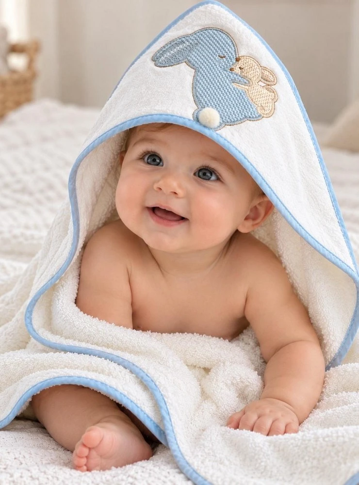 Baby Hooded Bath Towel 80x80 cm | 100% Cotton