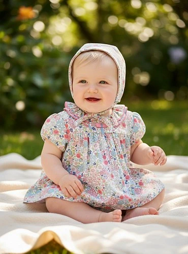 Baby Jesus set with bonnet and bloomers, Marmolina Collection