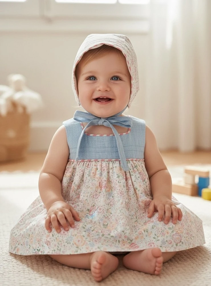 Baby Jesus set with bonnet and bloomers, Mayólica collection