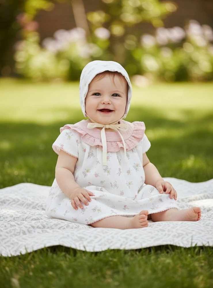 Baby Jesus set with bonnet and bloomers, Provencal Collection