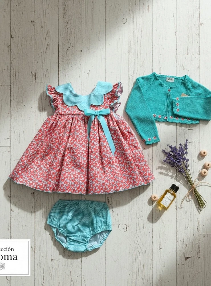 Baby outfit with bloomers and jacket, Aroma Collection