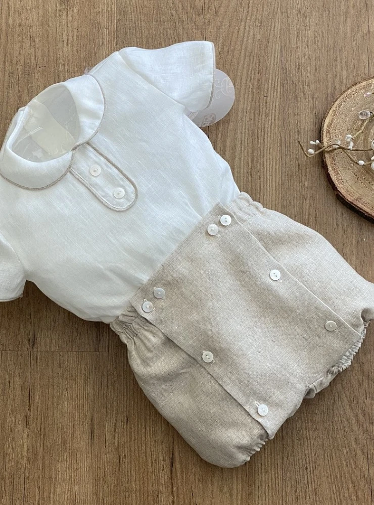 Baby shirt and bloomer set for christening and ceremony