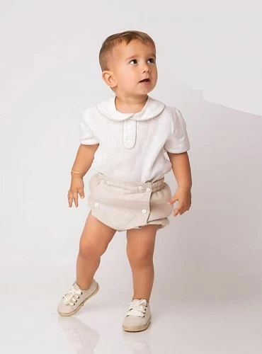 Baby shirt and bloomers set for christening or ceremony.