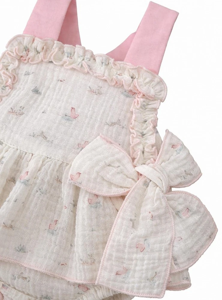 Bamboo romper with suspenders, Charca collection