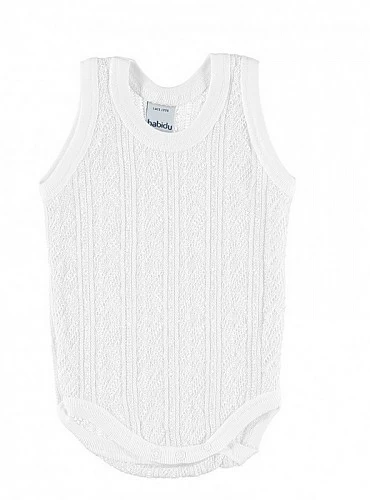 Beige or white perle bodysuit for boy