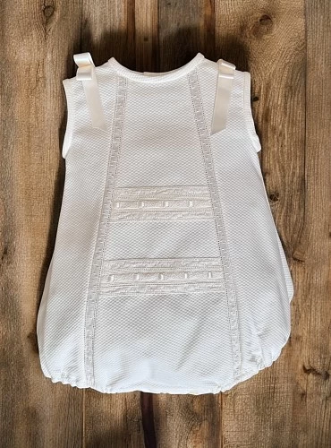 Beige piqué romper for boys. Limited Edition.