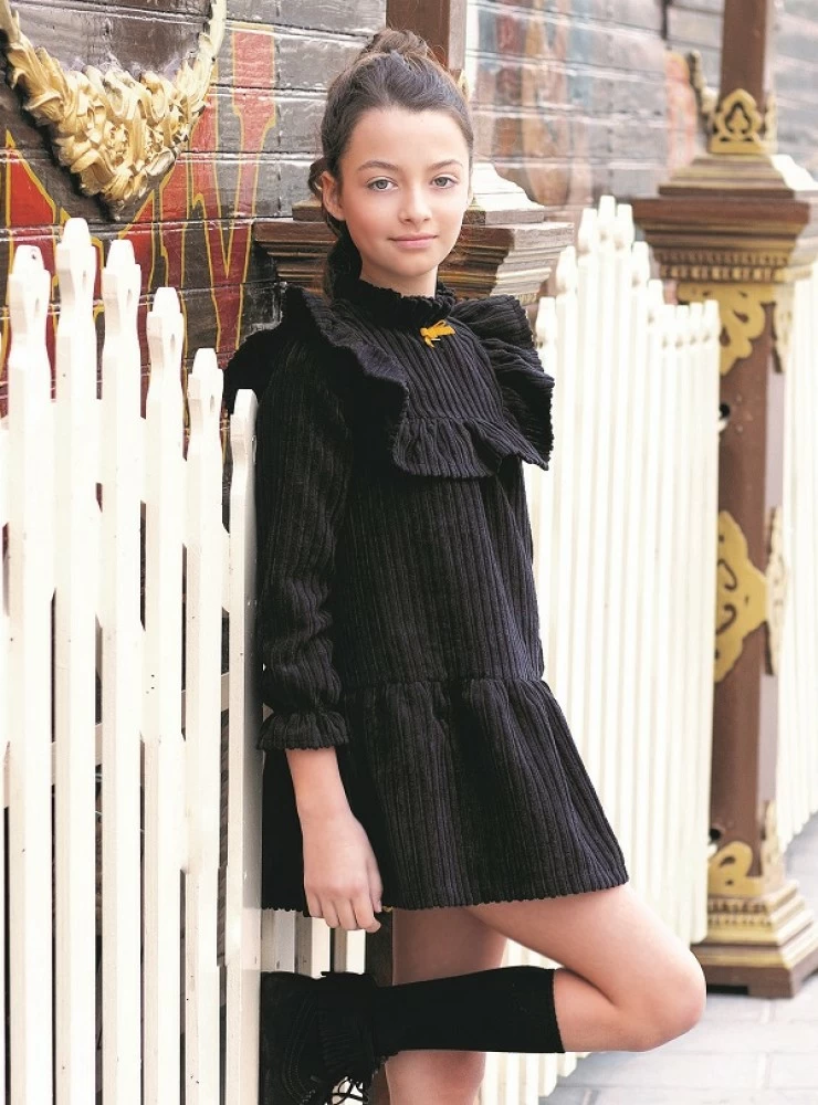 Black corduroy dress Casilda collection