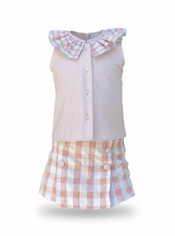 Blouse and culotte set from the Strawberry and Cream collection